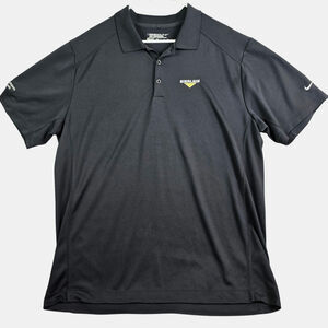 Nike‎ Dri-Fit Golf Polo Shirt Men's XL Black Bierlein Front & Sleeve Logo Casual